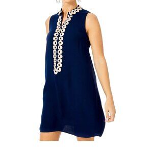 Lilly Pulitzer Jane Shift Dress True Navy Gold Details Size 6